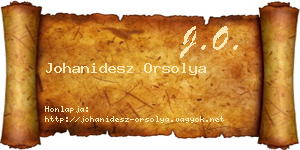 Johanidesz Orsolya névjegykártya